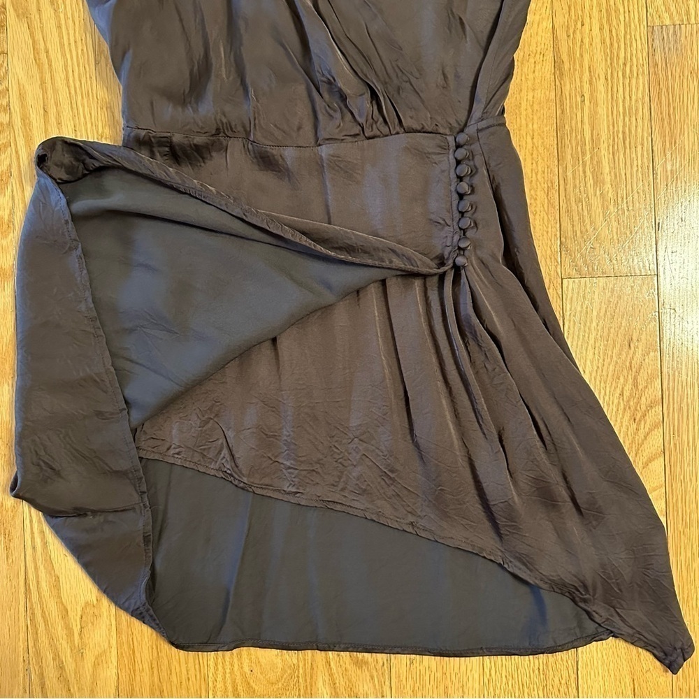 Young Fabulous & Broke Jameson Dress L Wrap Mini Slip Mini Chocolate Brown - Picture 7 of 13